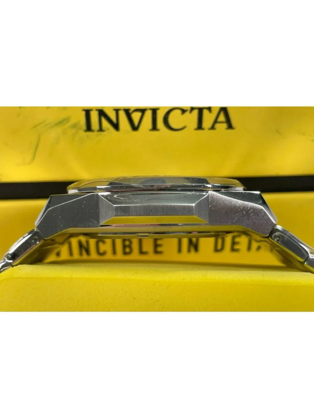 Invicta Mens Stainless Steel Black Dial Watch Model 48319 With Original Box And